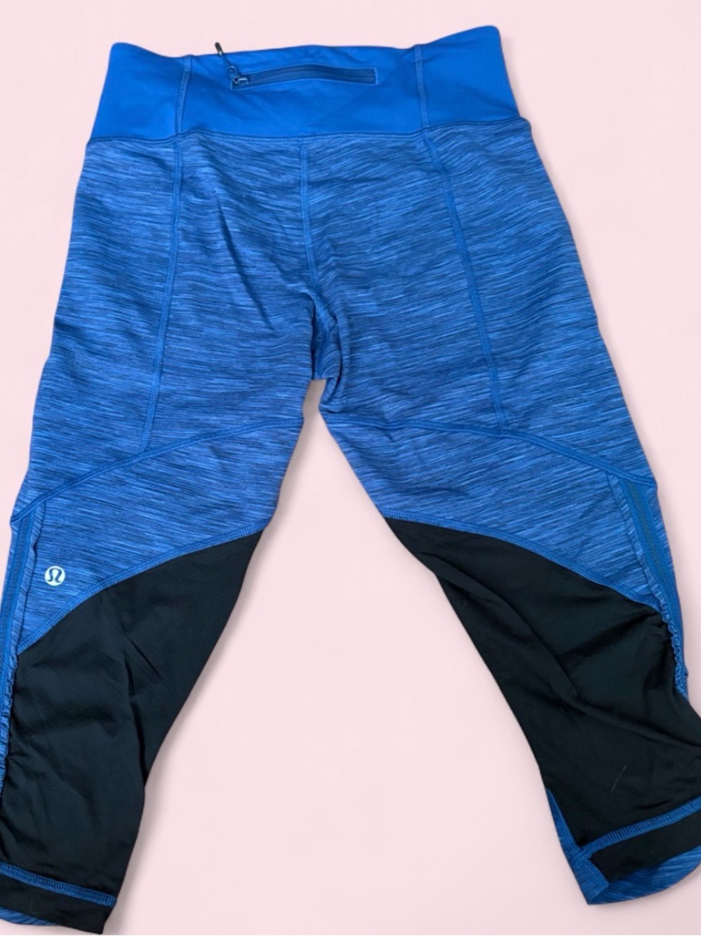 Lululemon Blue Heathered Cropped Running Leggings Women’s Size 6